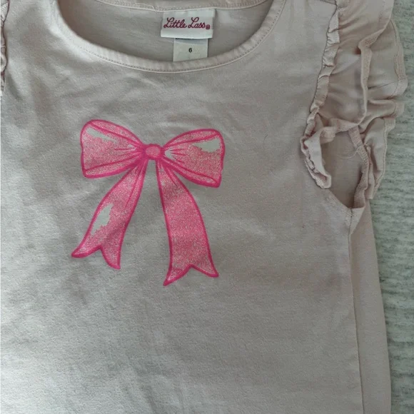 Girls Pink Outfits; T-shirt, Sweatshirt, Light Pink Jeans, and Leggings (6) - Picture 2 of 7